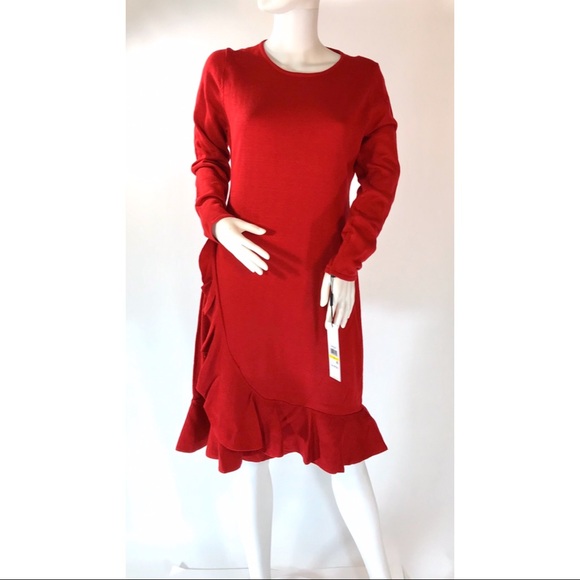 womens red jumper dress